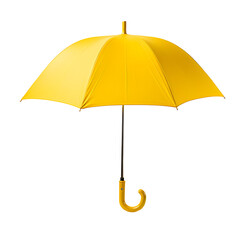 Opened Yellow umbrella isolated on white and transparent background