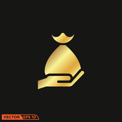 Fototapeta premium Ramadhan gold solid icon design vector graphic of template, sign and symbol