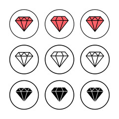 Diamond icon vector illustration. diamond gems sign and symbol