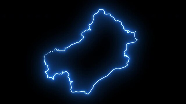 map of Errachidia in morocco with glowing neon effect