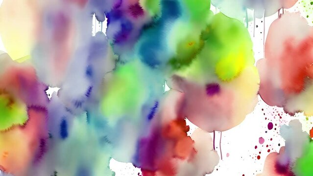 Abstract multicolor painting background, Abstract basic watercolor background animation, Simple watercolor background
