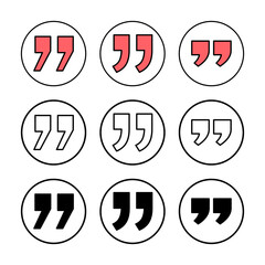 Quote icon vector illustration. Quotation mark sign and symbol