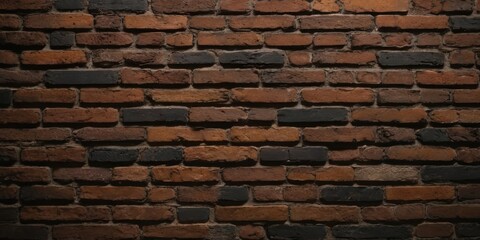 Fototapeta premium a dark wall surface made up of numerous bricks, or an antique brick wall with a black background