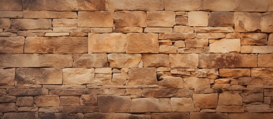 Fototapeta premium Textured stone wall background with a warm tone and rough surface
