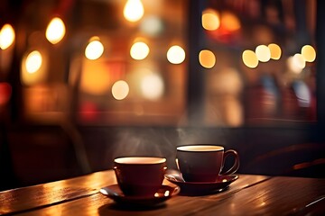 Fototapeta premium Coffee Shop Desk Wood