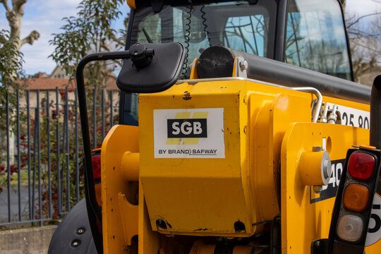 Perigueux, France, March 10, 2024: SGB Brand Construction Machinery.