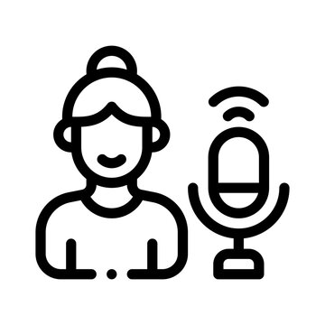 recommend clip art: broadcaster line icon