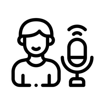 recommend clip art: broadcaster line icon