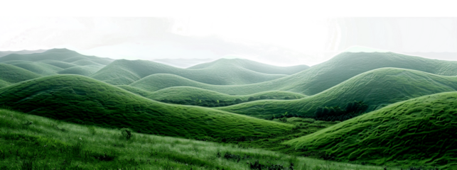 countryside on a mountain slope, transparant background.