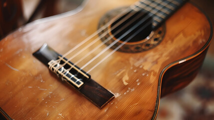 close-up of a guitar, generative aI