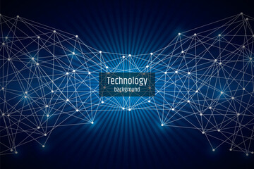 blue abstract technology vector background,virtual reality communication network cyberspace business background,futuristic abstract circuit connection