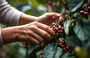 harvest coffee beans