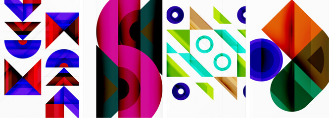 Triangle poster abstract background set for wallpaper, business card, cover, poster, banner, brochure, header, website