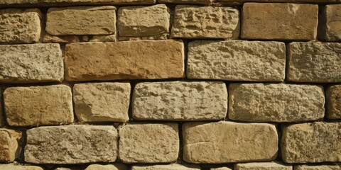 Fototapeta premium Close-up of old stone wall during sunny day