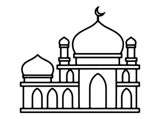 Islamic Mosque Line Art Illustration