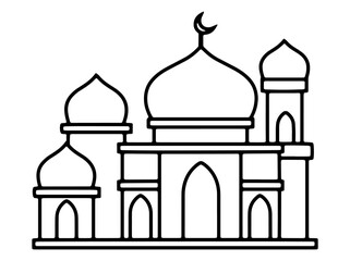 Islamic Mosque Line Art Illustration