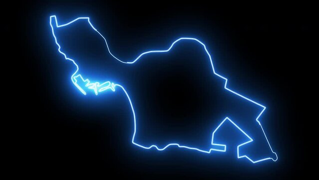 map of Agadir in morocco with glowing neon effect