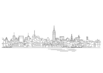 nuance_illustration_ニューヨーク、マンハッタン、都市、景観