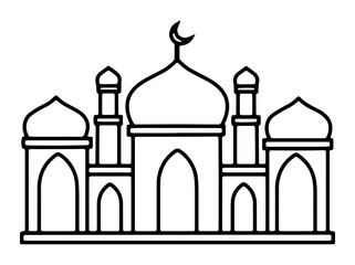 Islamic Mosque Line Art Illustration