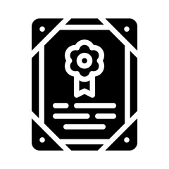 certificate glyph icon