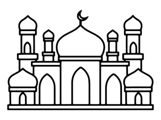 Islamic Mosque Line Art Illustration