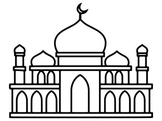 Islamic Mosque Line Art Illustration
