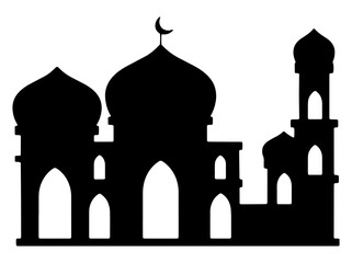 Islamic Mosque Silhouette Background Illustration