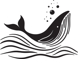 Whale Diving in Monochrome