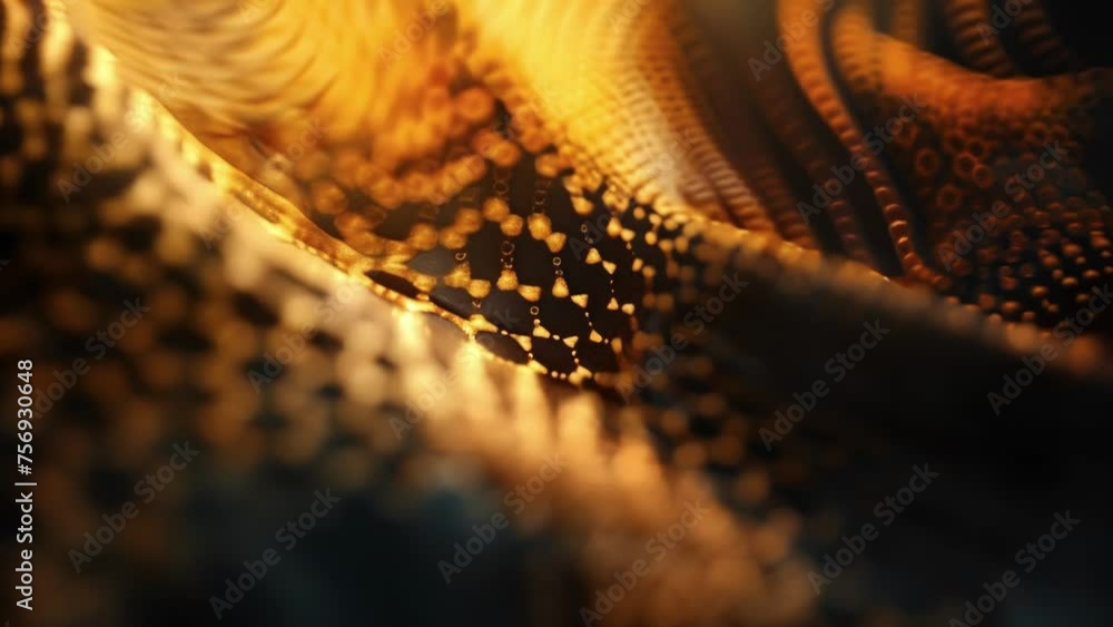 Poster a macro shot of a textile sample revealing the intricate patterns and designs created by the skillfu