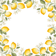 Lemon frame illustration. hand-drawn citrus. - 756930658