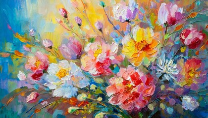 Blossoming Symphony: A Vibrant Overture of Abstract Florals"