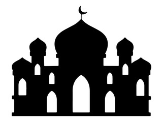 Islamic Mosque Silhouette Background Illustration