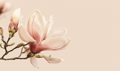 magnolia flower background-generative aI