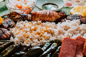 Boodle Seafood on Table