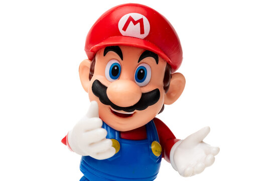 Supermario Bros character Super Mario toy figurine on white background