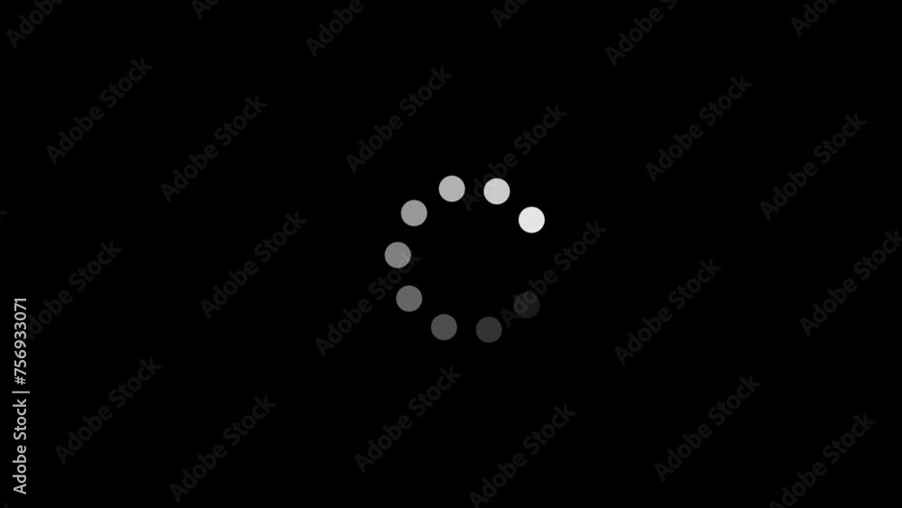Poster animation loads circle icon on background. 4k video with alpha channel.