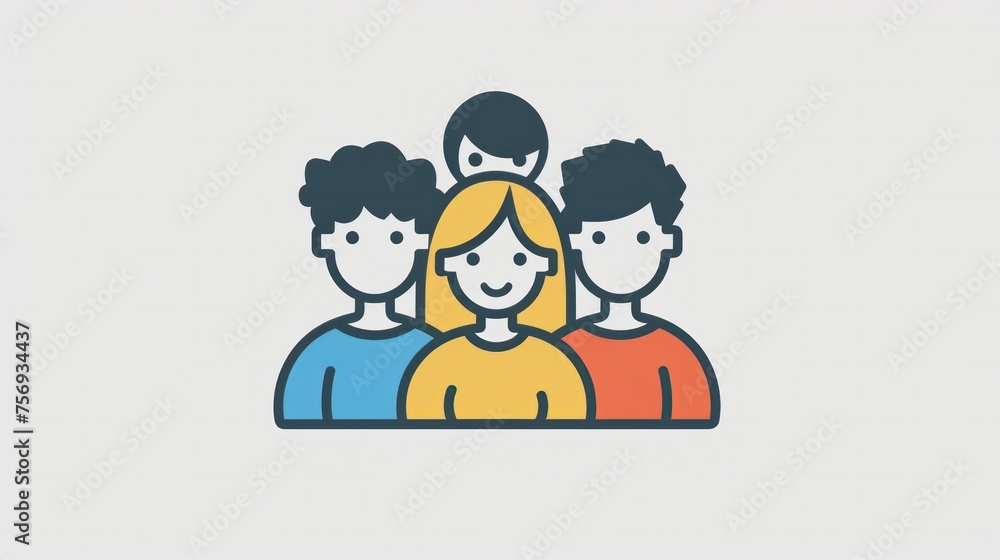 Poster minimalistic people icon with clean, simple design and neutral color palette for easy integration in