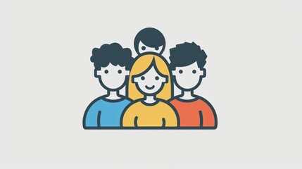 Minimalistic people icon with clean, simple design and neutral color palette for easy integration into various projects.