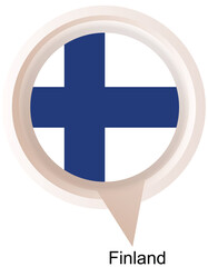 Finland flag, location pin, location pointer