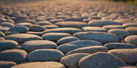 Cobble stone texture with a shallow depth of field for perspective background