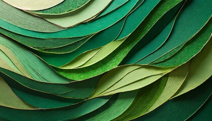 Abstract Green Paper Texture: A Minimalistic Composition of Geometric Shapes and Lines"