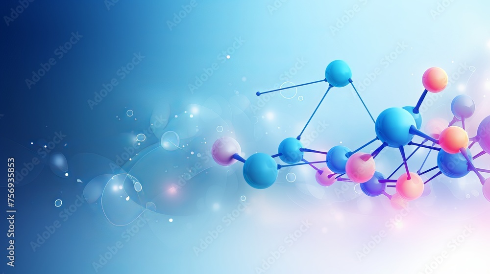 Canvas Prints Abstract background blending science and medicine, featuring 3D molecules and trendy gradient elements, offering a high biotechnology design template in vector format.