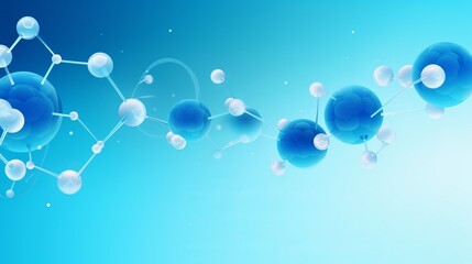Abstract background blending science and medicine, featuring 3D molecules and trendy gradient elements, offering a high biotechnology design template in vector format.