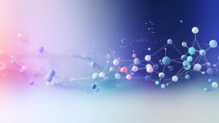Abstract background blending science and medicine, featuring 3D molecules and trendy gradient elements, offering a high biotechnology design template in vector format.