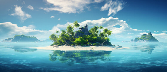 Fototapeta na wymiar Beautiful island and the sea ..