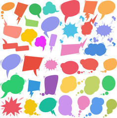 Big set of comic style speech bubbles. Vector design element - 756937657