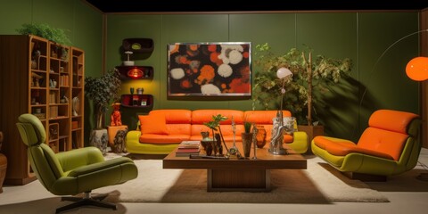 olive green living room design