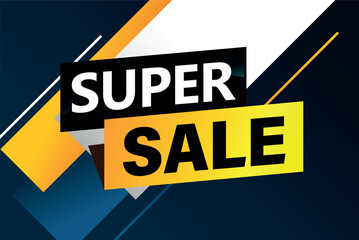 Obraz premium super sale poster banner graphic design icon logo sign symbol social media website coupon