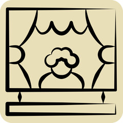 Icon Performance. related to Theatre Gradient symbol. hand drawn style. simple design editable. simple illustration
