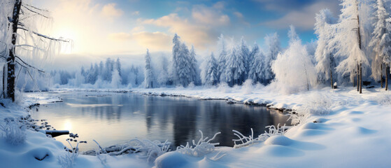 Beautiful winter season landscape